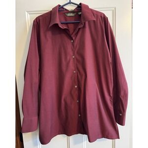 Eddie Bauer Shirt Stretch Wrinkle Resistant Men's 2XL Button Up Tall